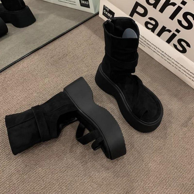 Retro Roman Sandals 2025 Summer New Niche Design Fashionable Soft-soled Shoes Breathable Heightening Toe Women's Shoes