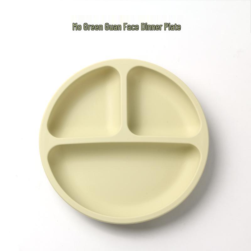 Silicone Smiley Face Suction Plate for Babies - Divided, Drop-Proof Tableware for Feeding & Training