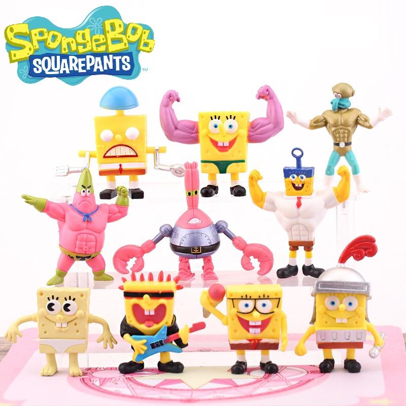 Spongebob Torta Muscolosa Set di 10 Personaggi in PVC