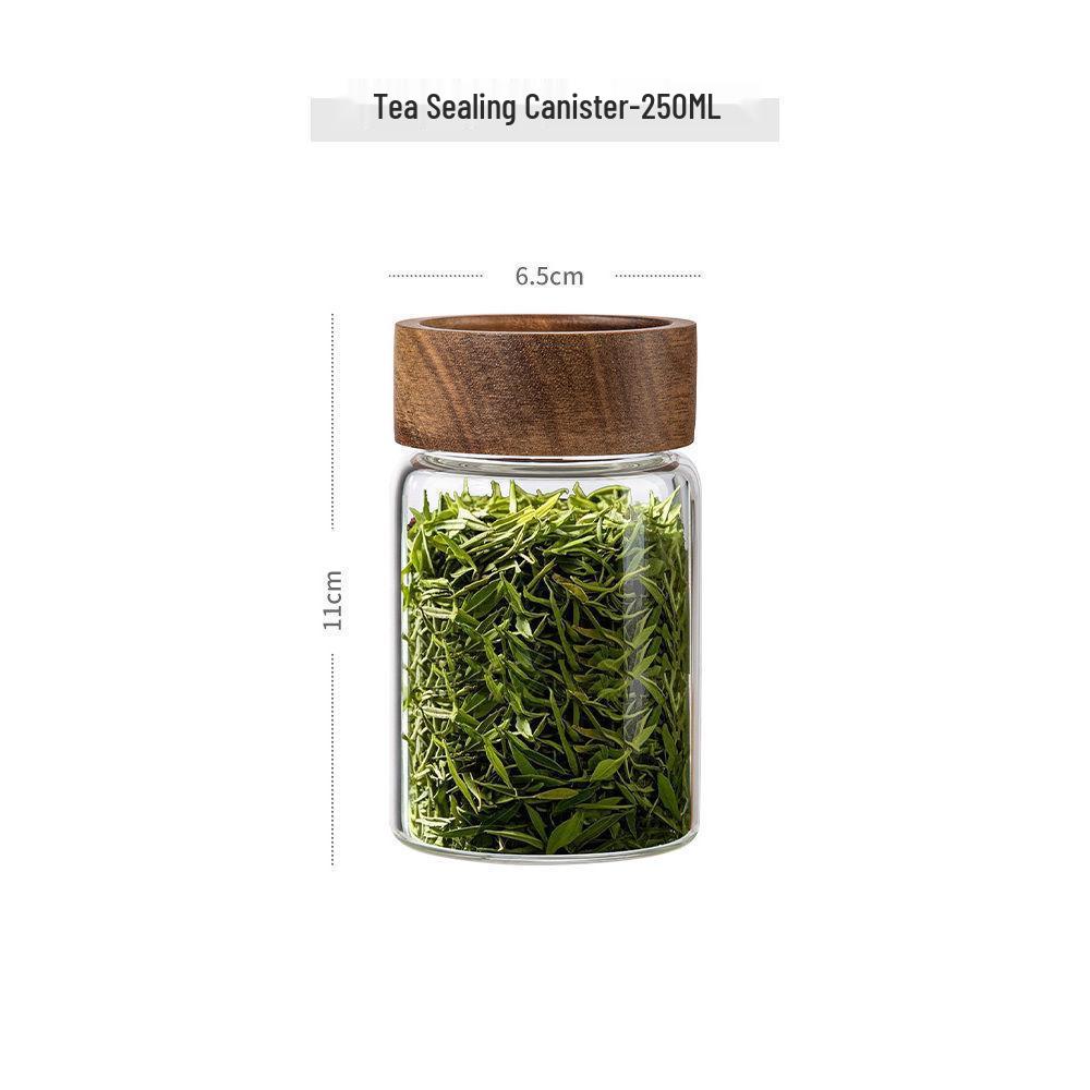 Transparent Borosilicate Glass Tea Canister: Airtight Storage Jar for Herbs, Snacks, Grains & More