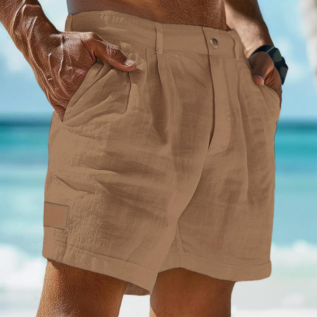 Herren Freizeithose mit bequemen leichten Knopftaschen und einfarbige Badeshorts