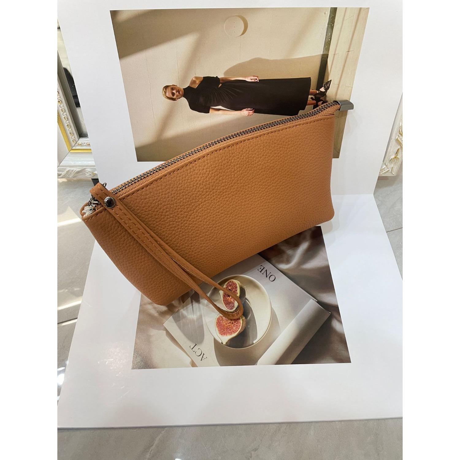 

Женская сумка из коровьей кожи, вместительная, простая и практичная женская сумка для покупок, клатч на молнии, сумка для смены мобильного телефона, натуральная кожа.