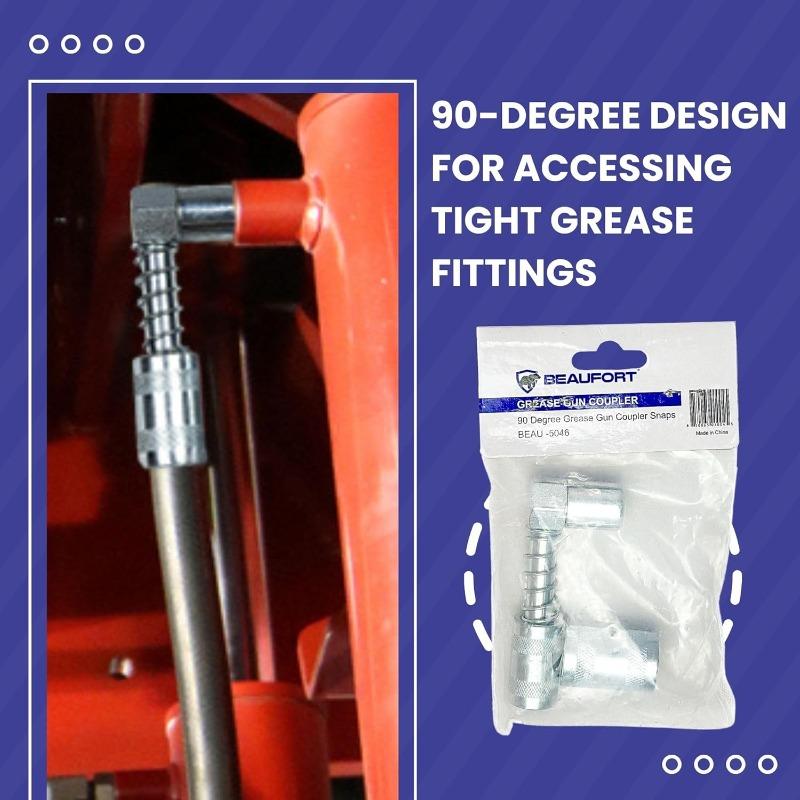 Connect 90 Degree Grease Coupler No Mess Nozzle Adapter Tool Fast Lubrication for Heavy Machinery Fleet Maintenance Time Saver