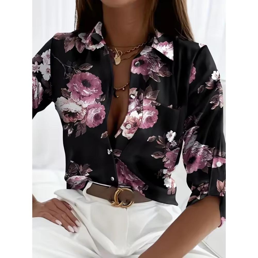 Fashion printing ladies shirts Women's Blouses Spring Autumn Long Sleeve Shirts Tops Blusas Mujer