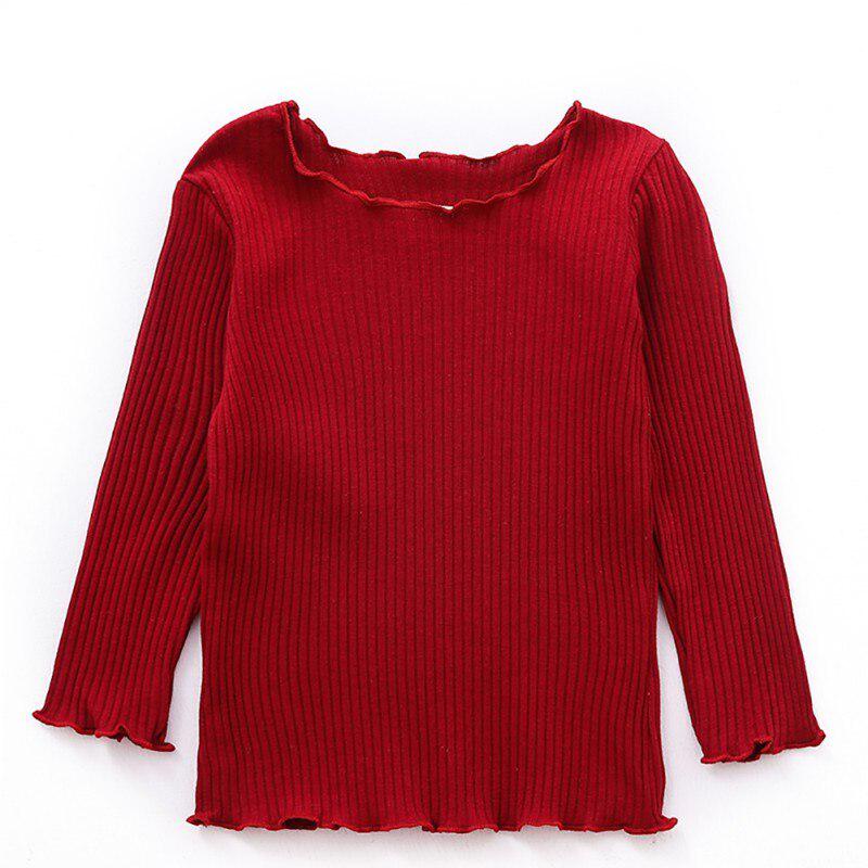 Autumn Baby Girls Clothes Long Sleeve Solid T-shirt Kids Tops Cotton T-shirts Casual Blouse Spring
