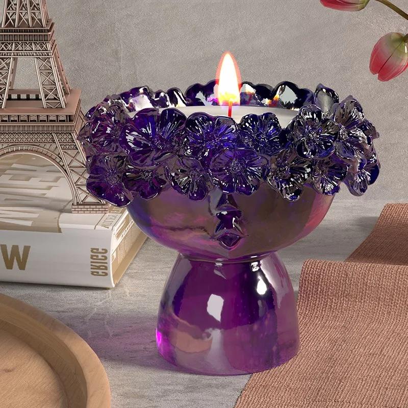 DIY Candle Making Supplies Handmade Soap Plaster Resin Mold Crafts Gifts Close Eye Girl Figure Candle Silicone Mold