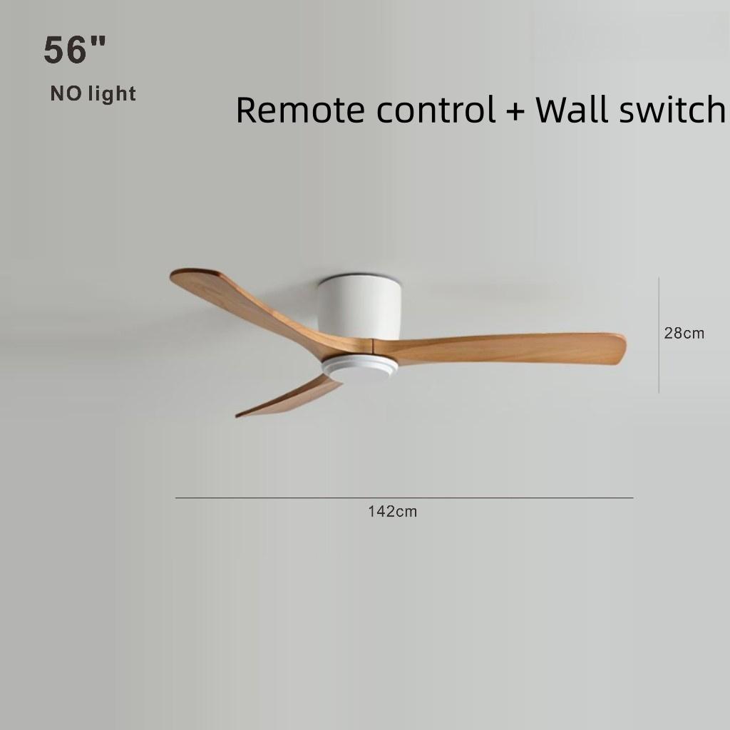 Living Room Bedroom Solid Wood Ceiling Fan Creative Villa Hotel Decoration Fan Nordic Minimalist Variable Frequency Fan