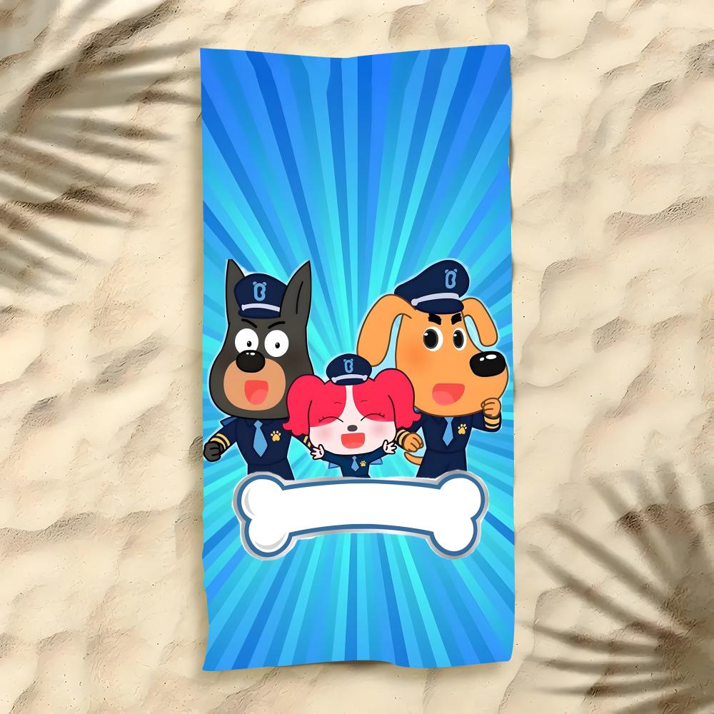 S-Sicherheitssheriff Labrador Handtuch Polyester Strandhandtuch Schnelltrocknend Sandfrei Badetuch für Sommer Pool Reise Urlaub