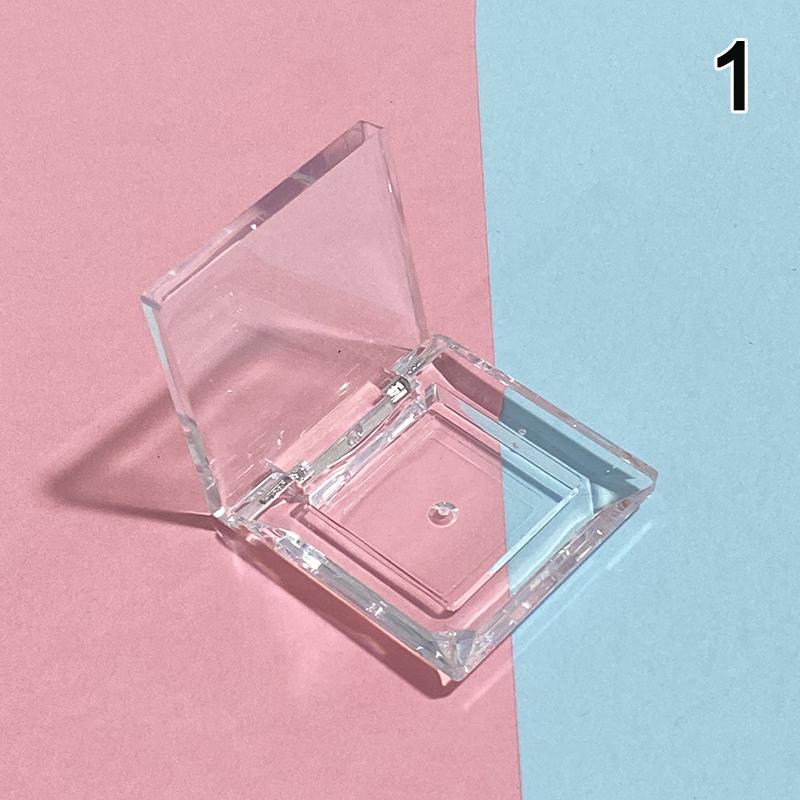 Transparent Empty Sequins Eye Shadow Box Eye Makeup Storage Box Square Mirrored Diy Empty Eyeshadow Dish For Girls