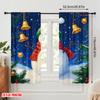 2 Stück, 2D-Ebene Druckmuster Vorhänge Niedlicher Schneemann Winter Weihnachten Festlich (3) Vielseitiger Stoff (ohne Stange) Geschenke Perfekt