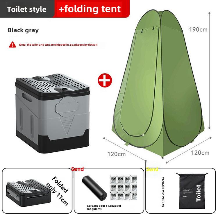 Toaletă Portabilă Pliabilă Inodoră pentru Camping, Autocălătorie și Urgențe - Potrivită pentru Adulți și Copii