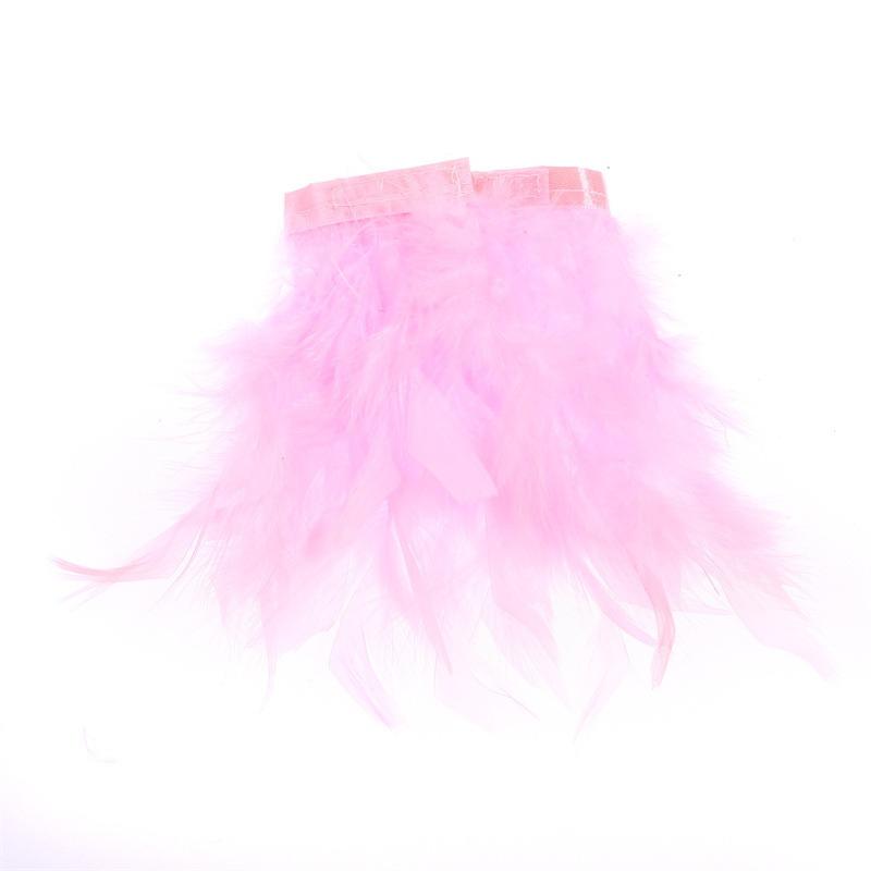 Women Natural Fur Feather Cuffs Sexy Cuffs With Feathers Feather Cuff Snap Bracelet Sleeves Wrist Arm Removable Shirt