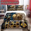 3pcs Duvet Cover Set (1*Duvet Cover + 2*Pillowcase, Without Core), Custom Name AEK Athens FC Pattern Bedding Set, Home Bedroom Decor Gift