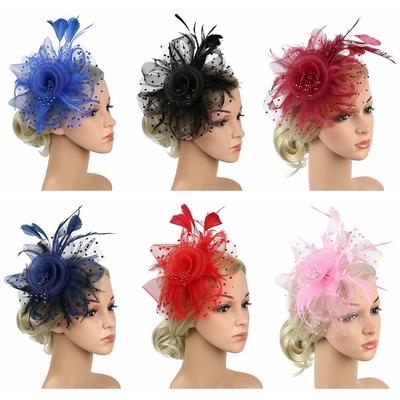Blumen Cocktail Hochzeit Federn Haarspange Alice Stirnband Clip Teeparty Stirnband Fascinator Hut