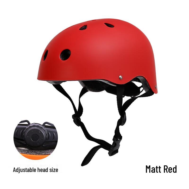 Li Shi Matte Red Integrated Cycling Helmet Adjustable 48-61cm