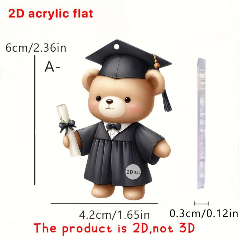 

New Creative Graduation Season Bear 2D Acrylic Pendant