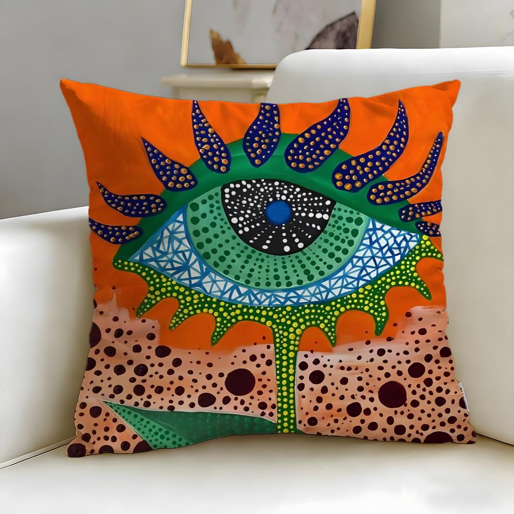 classic artist Yayoi Kusama Cushion Cover Soft  EasyWash Pillow Case  Versatile for Couch Bed Travel and Office