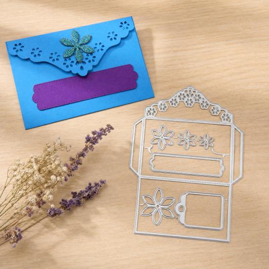 Lace Envelope Die for Scrapbooking, Flower Envelope Metal Cutting Dies, Card Making Die Cut for Decoupage Gift DIY Birthday Card Paper Craft Supplies