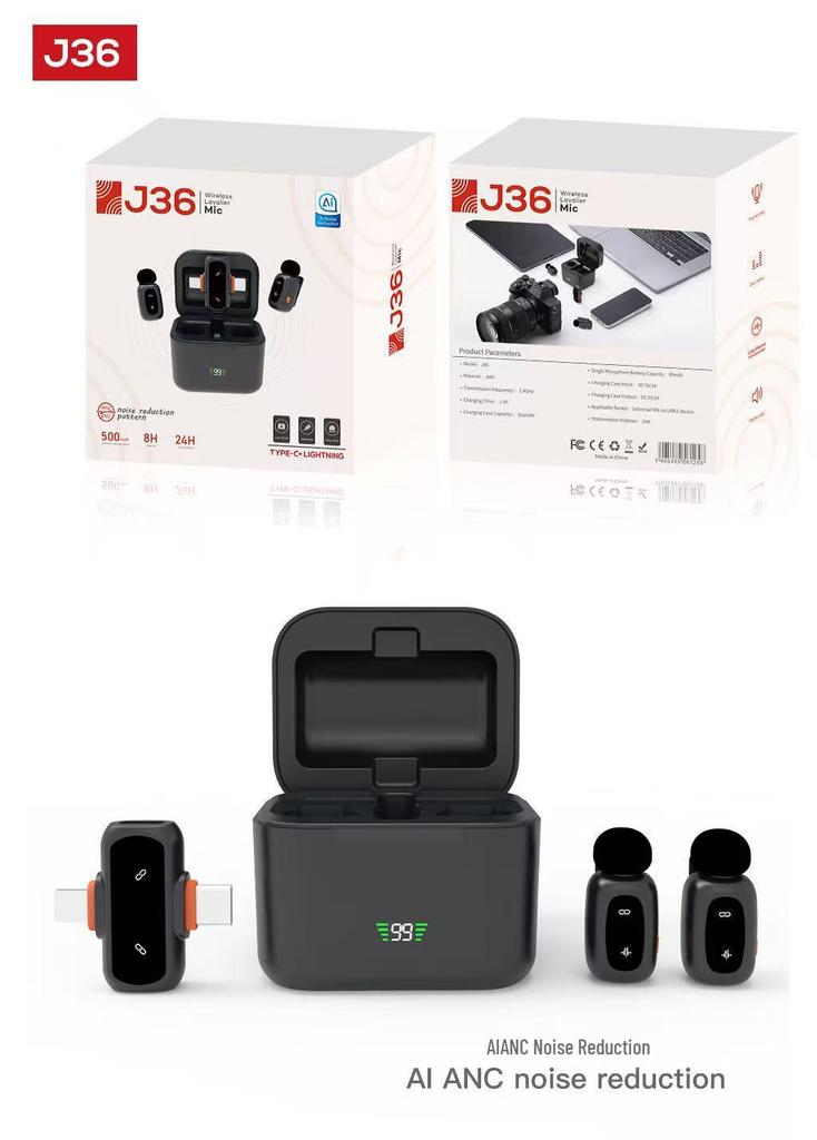 Q8 Wireless Lavalier Microphone Set: Clip-on Mic for Mobile Live Streaming with Sound Knob and One-to-Two Mic Feature.