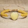 Purple Stripe Agate Heart & Amethyst Beaded Bracelet – Gold Accent Adjustable Boho Jewelry, Love Calm Gift for Women