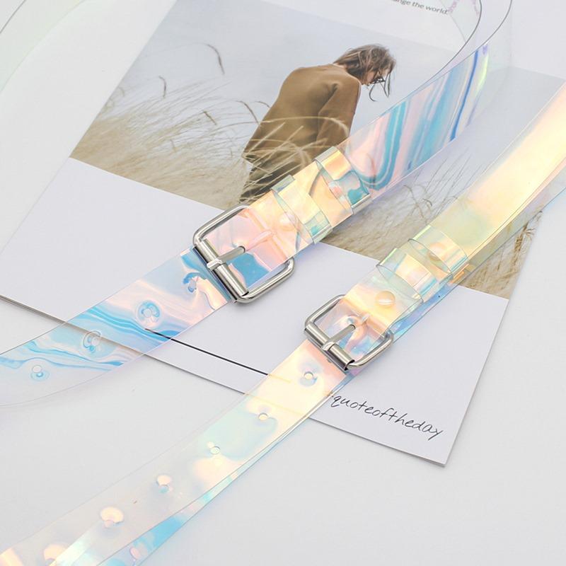 Classic Transparent Symphony Plastic Belt Women'S, Colored Decorative Belt Schoolgirl