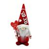 62KD Knitted Gnome Valentine's Day Heart Dolls Drawing Room Desktop Tray Heart Toy for Home, Table, Windowsill, Party