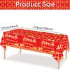 2025 Chinese New Year Red Lantern Table Cover Lunar New Year Disposable Tablecloth for Spring Festival Party New Year Eve Decor