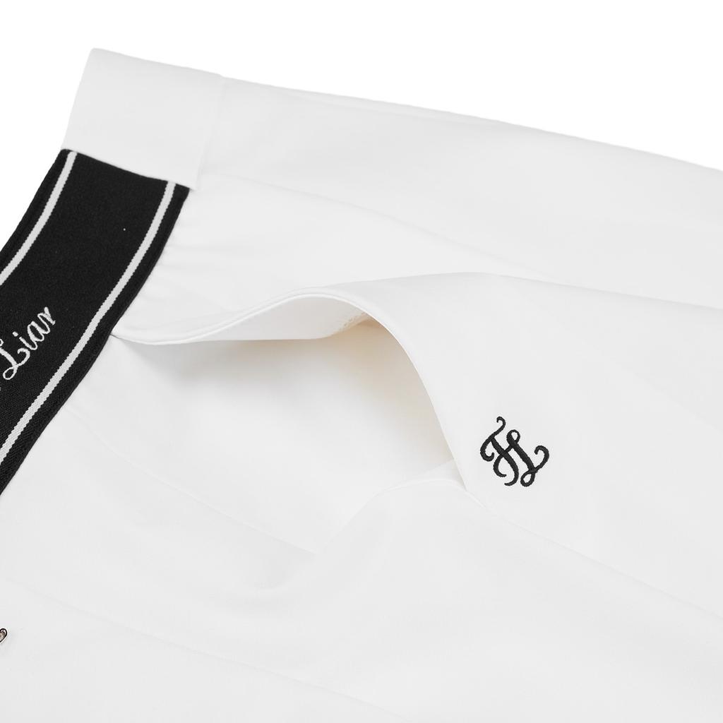 FAIRLIAR GOLF Pleated Side Band Skirt (White)