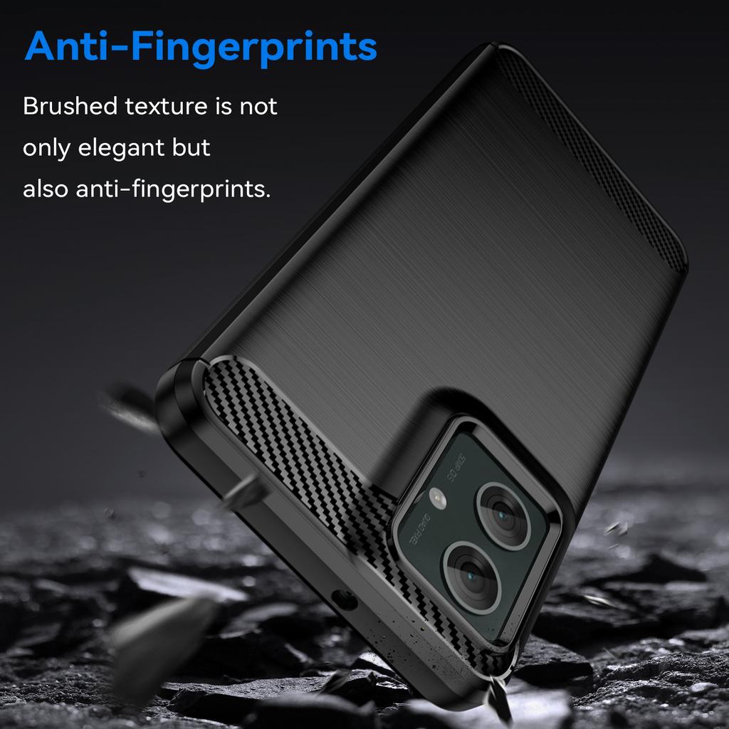 For Motorola Moto G55 5G Case with Screen Film WANLONFENG LS Series Big Lens Hole Brushed Texture TPU Phone Cover