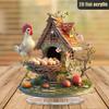 8in 2D Attractive Acrylic Colour Printing Chicken & Chicken Coop Desktop Decorations Home Office Studio Decoration Friends Gifts