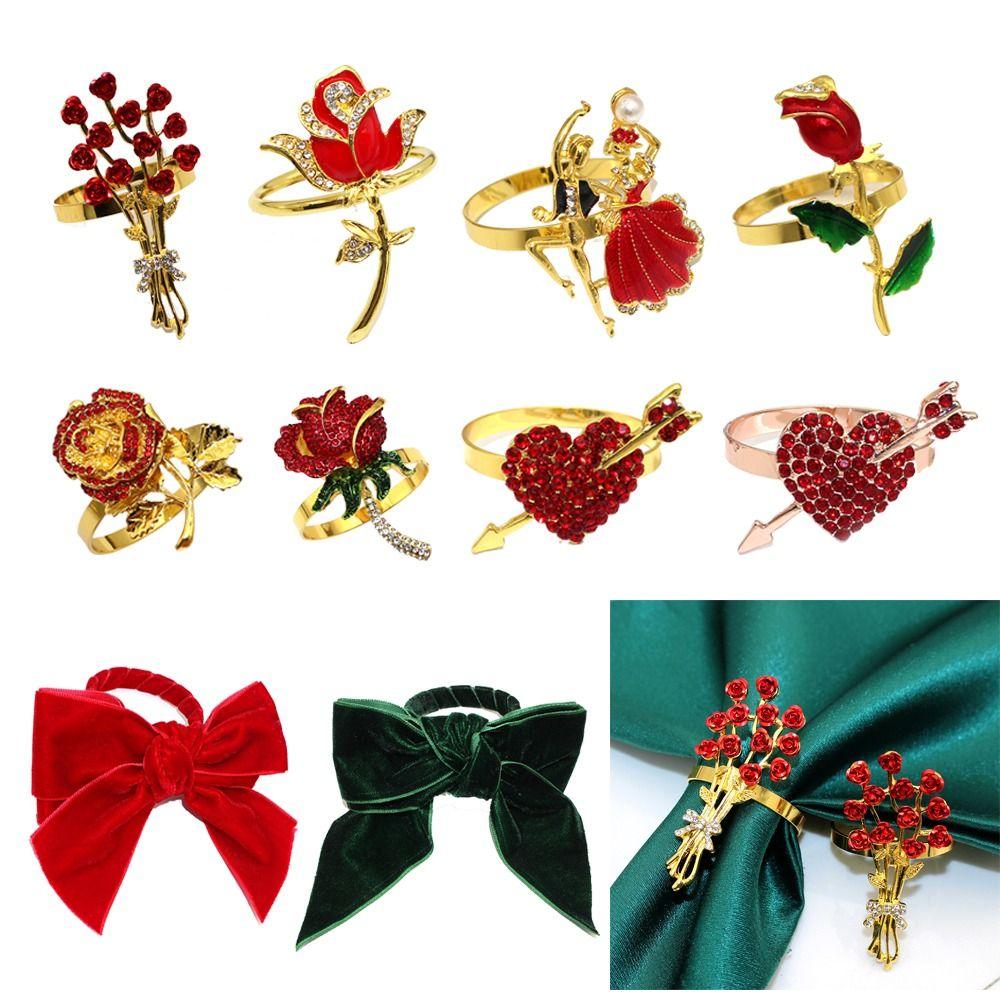 

Імітація квітів для серветок Пряжка для серветок своїми руками Новий тримач для рушників Прикраса столу Style 6