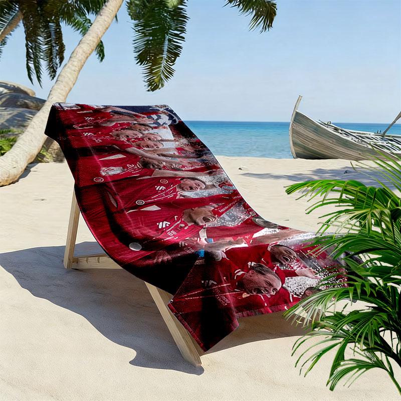 Liverpool Players Print Beach Towel, Large Soft Quick Dry Towel for Beach Camping Swimming