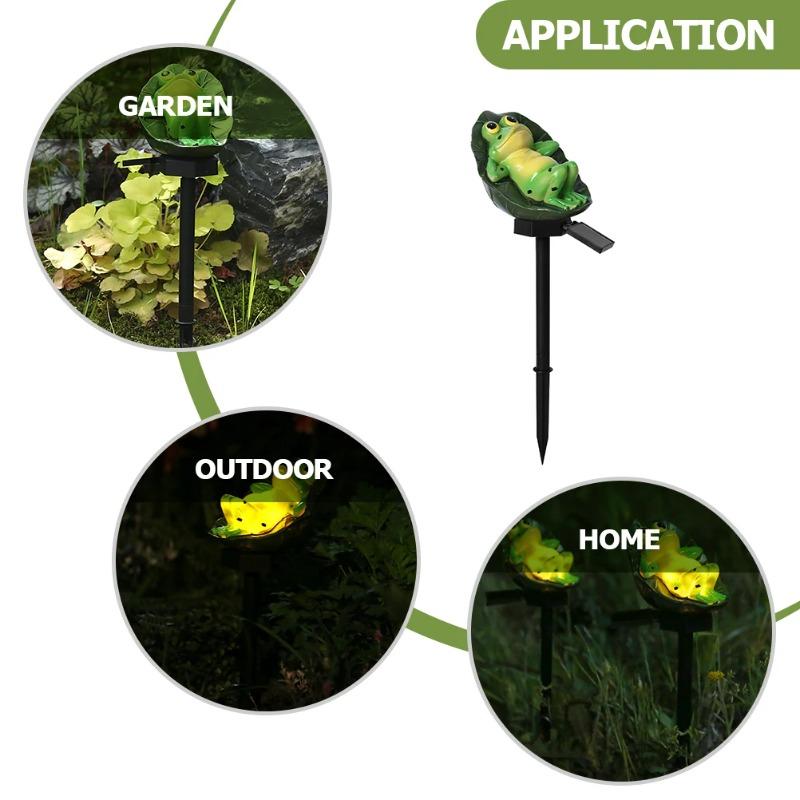 Lazy Frog Solar LED Garden Stake Light - Resin Figurine, Waterproof Outdoor Decor for Yard Patio Lawn & Pathway Funny Gift Idea