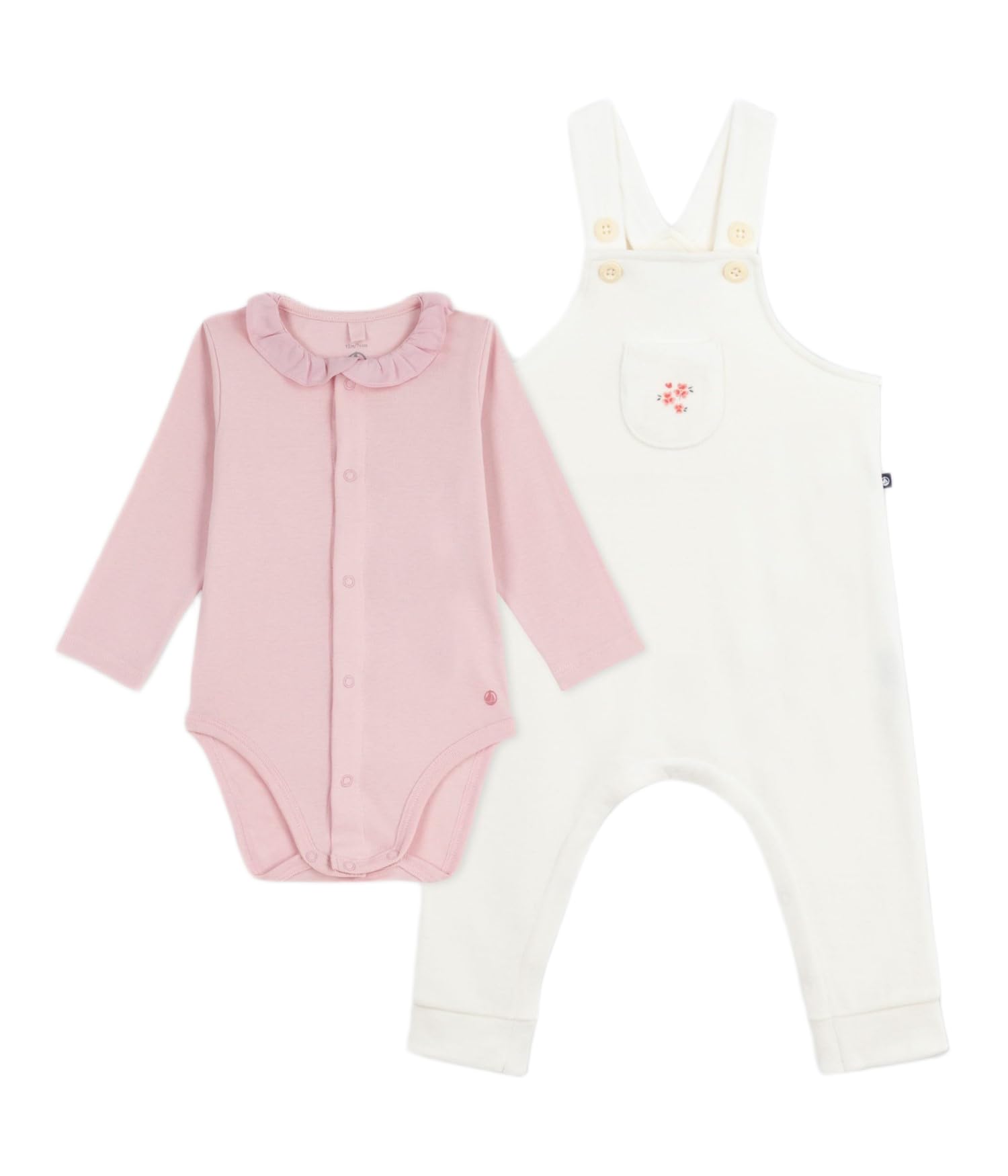 

Petit Bateau Baby Set 18 81cm 2-Piece (A0EKW), Off-White/Light Pink, Months,