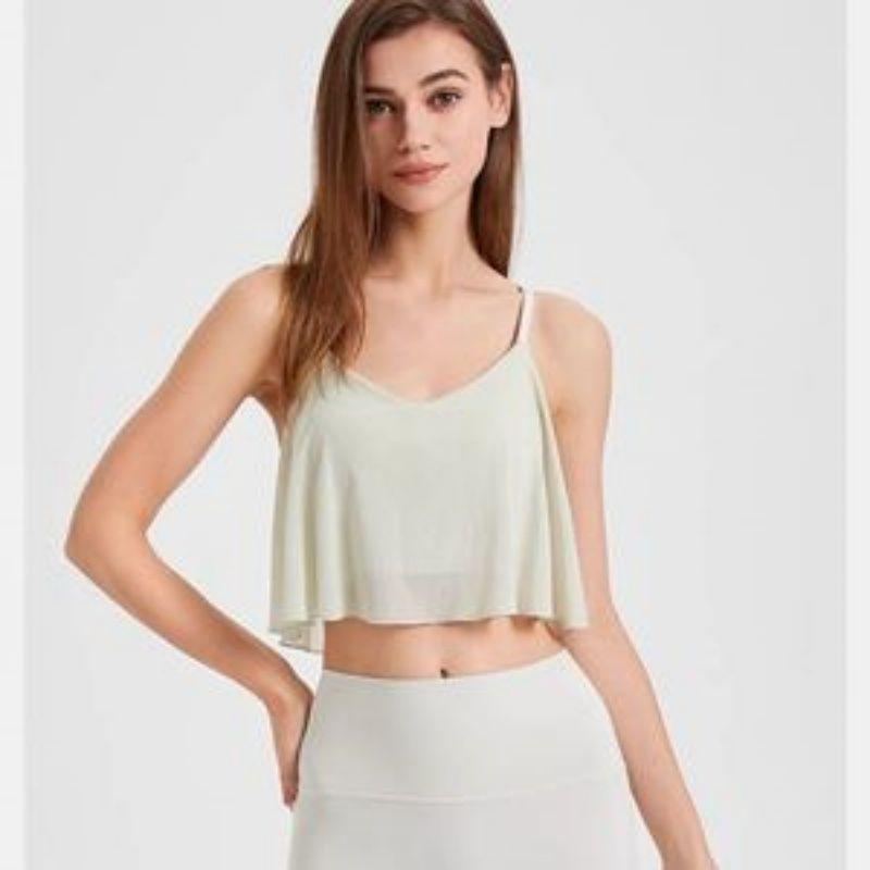 Women s Fashion Yoga Tank with Built-in Bra Small абрикосовый