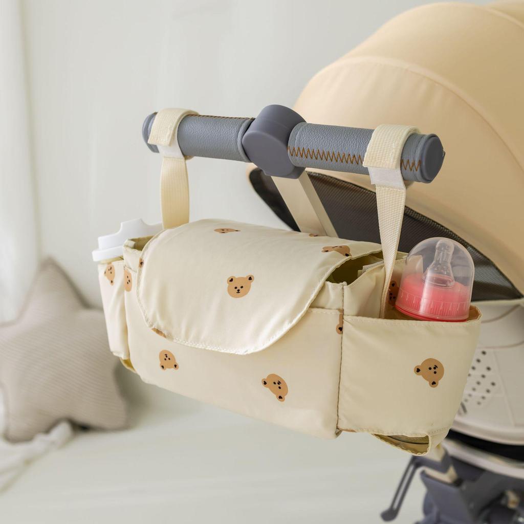 Portable Cartoon Bear Stroller Bag - Multi-Storage Travel Essential for Moms