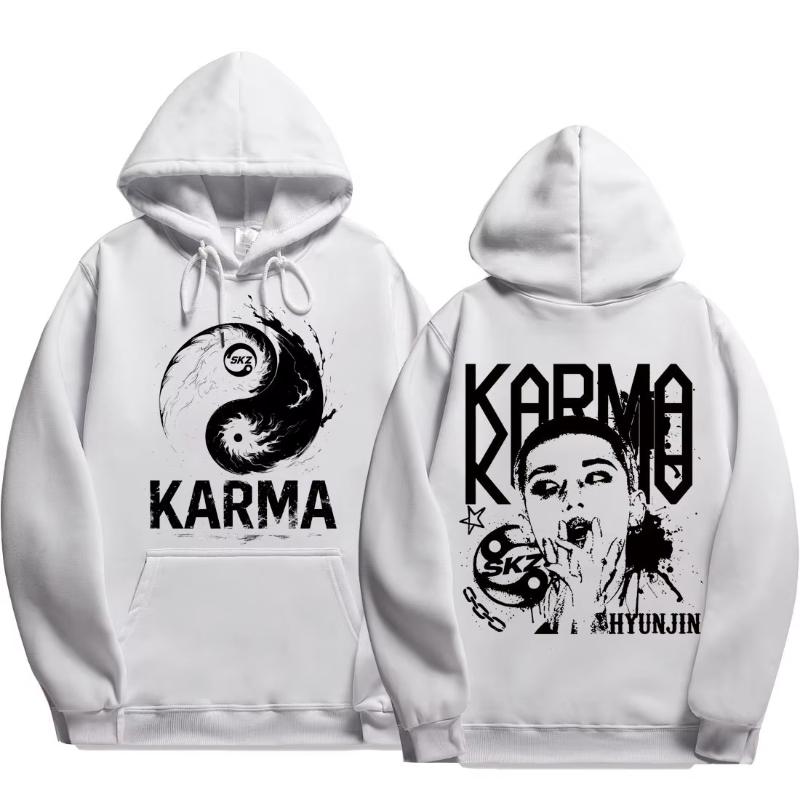 KPOP 4. Album "KARMA" Unisex Oversized Hoodie im gleichen Stil FELIX HAN BANGCHAN CHANGBIN HYUNJIN LEE KNOW K-POP Merchandise Bekleidung