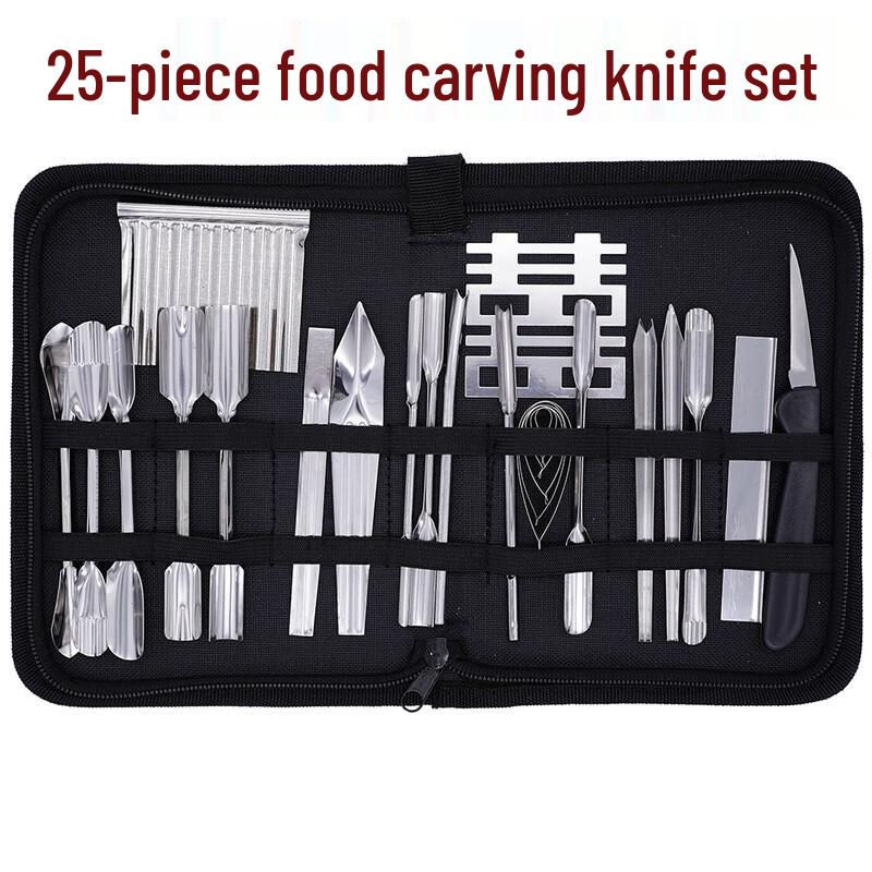 Lijia 25-Piece Stainless Steel Food Carving Knife Set