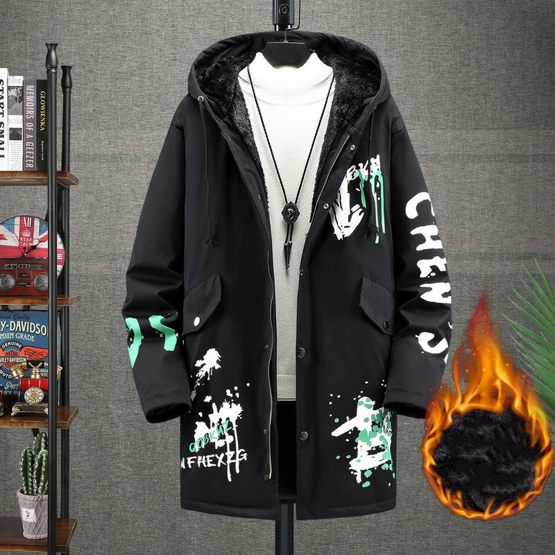 Winter Men's Plus Size Pie Over The Long Section of Padded and Thickened Fat Coat Loose Cotton Jacket 4XL-10XL