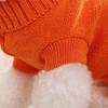 1pc-An orange pet warm cable sweater, puppy sweater clothing, suitable for keeping dogs warm in cold weather
