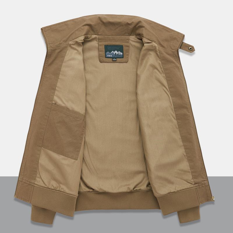Qiu Dong Season Tooling Coat Lapels Middle-aged Male Autumn Clothes Outdoor Sports Jackets Menswear Peck On The Paragraph Unlined Upper Garment