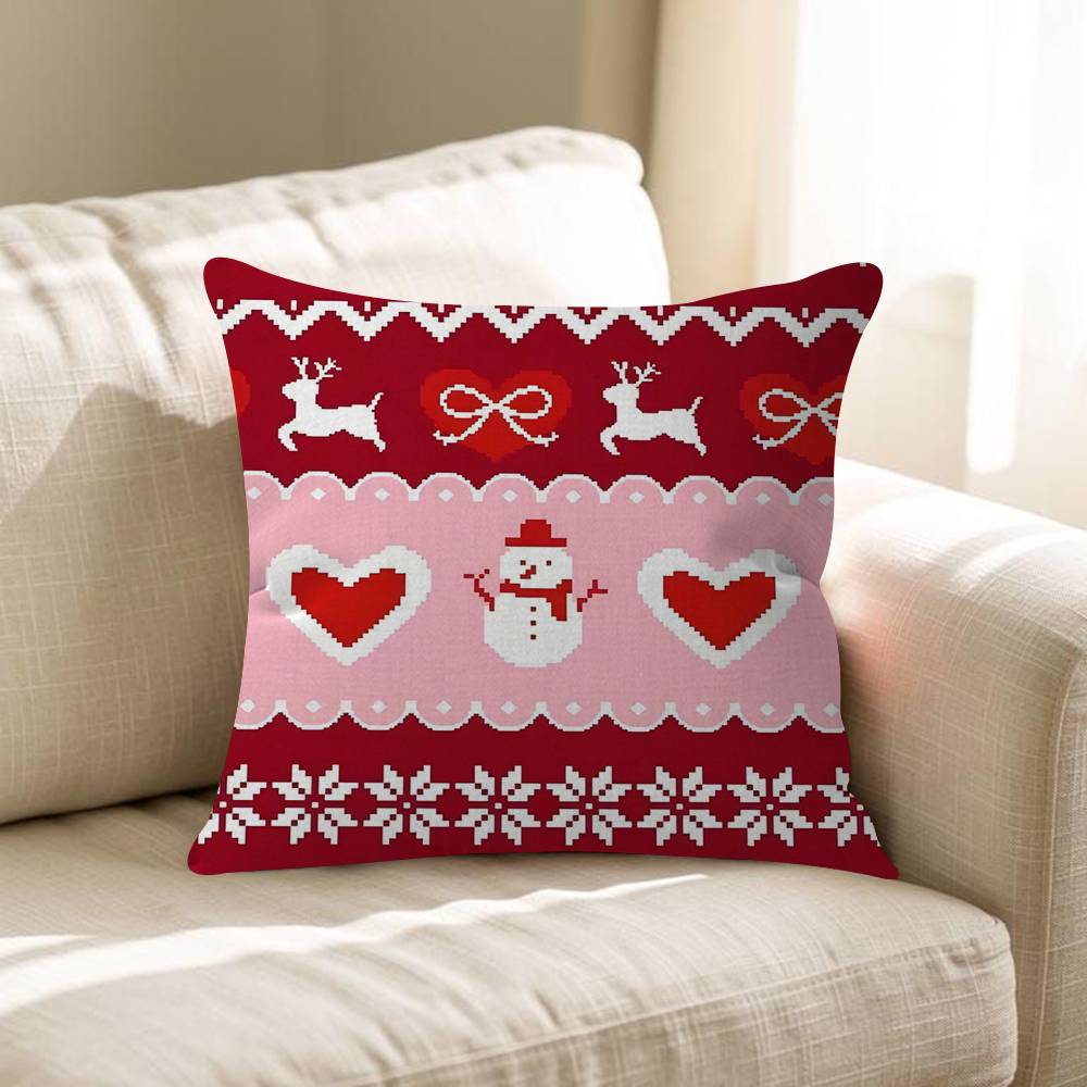 

Wine Red Christmas Tree Graphic Personalized Picture Text Home Decorative Pillows Household Gifts 45x45cm 30x30 cm