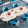 Oval Tablecloth Table Cover Waterproof Oil-Proof Elastic Kitchen Dining Room Wedding Party Table Cover Outdoor Picnic Camp Decor
