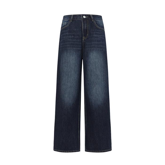 Black Gray Plus Velvet High Waist Wide Leg Jeans for Women - Petite & Regular Sizes S