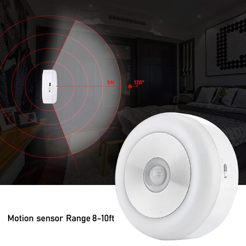 LED Night Light PIR body Motion Sensor USB Rechargeable Battery Powered Auto Wall Light Bedside Hanger/Sticker Cabinet