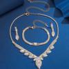 Luxury Jewelry Glass Zircon Wedding Party Necklace Earrings Set Dress Dress Dinner Clavicle Necklace