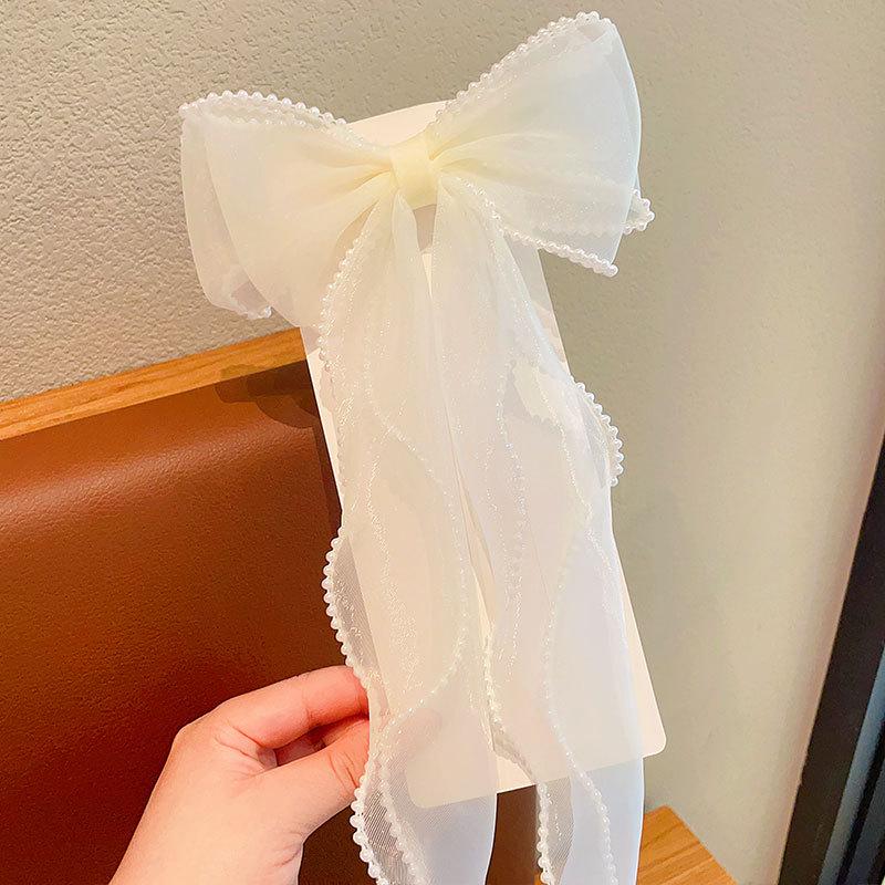 Rainbow Bow Braided Hair Clip for Girls - Cute Hair Accessory with Ribbon Hairpin