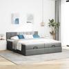 VidaXL Ottoman Bed Frame with Mattress Dark Grey 200x200cm Fabric, Bed Frame, Upholstered Bed Frame, Bed Frame 3312002