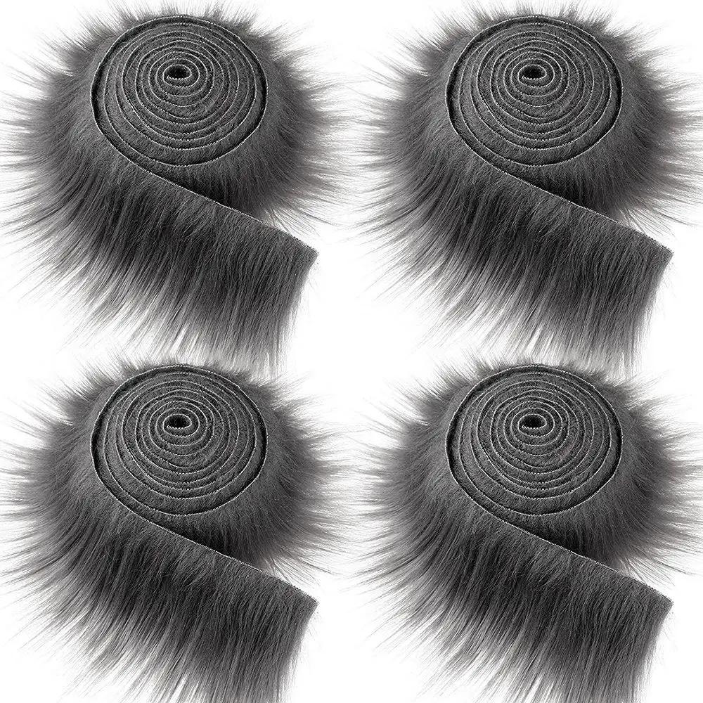 1Pc 9CM*1.5M Soft Apparel Sewing Fluffy Trimming Faux Fur Ribbon Tapes Plush Fur Stripe Long Plush Fur Fabric Trim Fabric Roll
