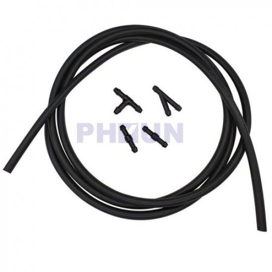 2M Windscreen Wiper Washer Jet Tube Pipe Hose Black w/Connectors For Nozzle Pump
